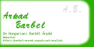 arpad barbel business card