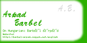 arpad barbel business card